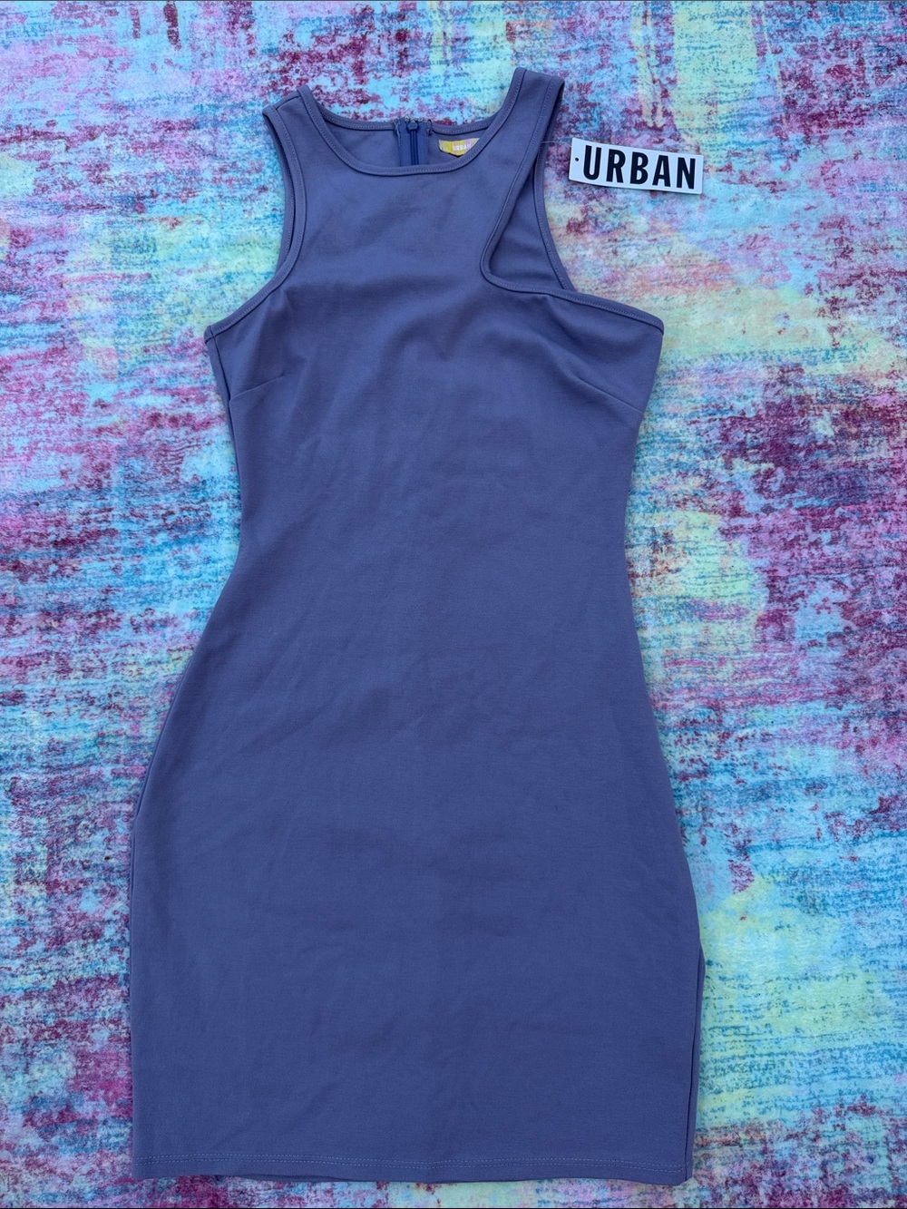 Urban Outfitters One-Shoulder Bodycon Dress in Slate Blue